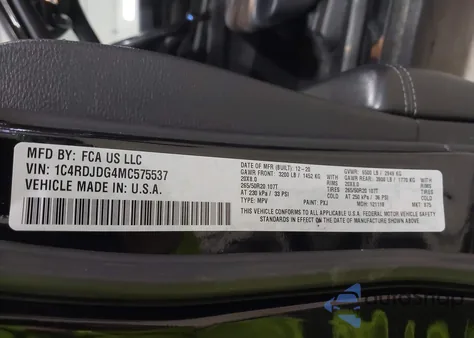 2021 Dodge Durango Gt Plus Awd from USA, damaged, VIN 1C4RDJDG4MC575537